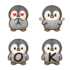 かわいい小さなペンギン+26英語（黒）