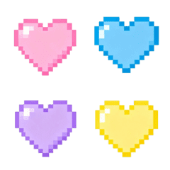 Kawaii Pixel Heart Set
