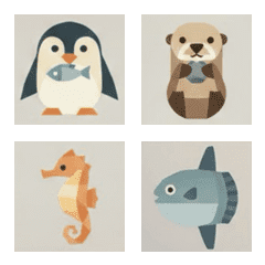 可愛 海洋生物  大地色