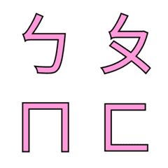 chinese Phonetic Sticker Pack (Pinky)