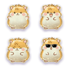 ハムスターのぷっくりシール風
