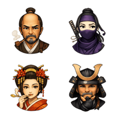 Samurai, courtesan, and ninja Emoji