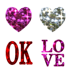閃亮3D寶石愛心動態貼圖 OK NG
