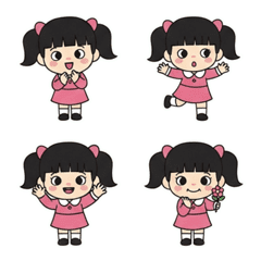 可愛寶貝小女孩卡通單張