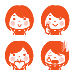 Girl's Simple Emoji Red ver