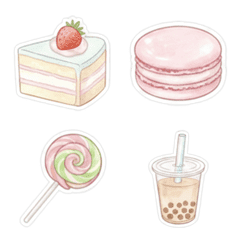 淡いカラーのシール風スイーツ詰め合わせ