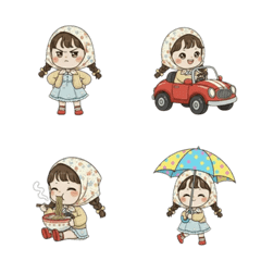 Cute Animated Girl Emojis (ANM)