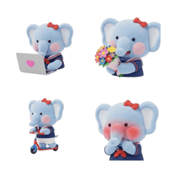 超絶可愛いもぞもぞ動く象の絵文字 (ANM)