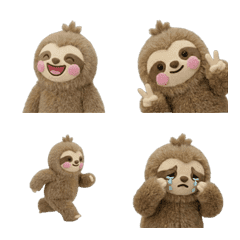 超かわいい動くナマケモノの絵文字 (ANM)