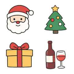 Christmas& new year colorful emoji