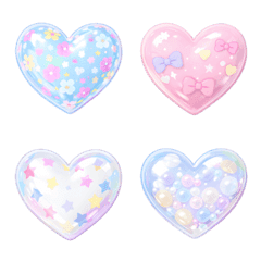 ぷっくりハート♡かわいいパステルシール