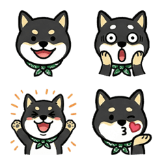 普段使いに・ほんわか黒柴犬絵文字