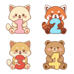 อิโมจิตัวเลข สัตว์ต่างๆสุดน่ารัก