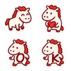 ม้าขาวน่ารัก+26ภาษาอังกฤษ(สีแดง 2)