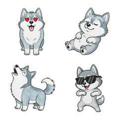 Surreal Siberian Husky Emoji