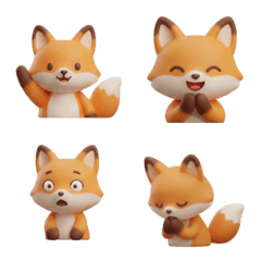 Cute 3D Animated Fox Emojis
