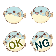 A cute, round pufferfish emoji