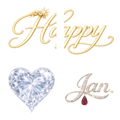 อีโมจิหัวใจอัญมณีประจำเดือนหรูหรา