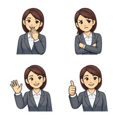 Cewek Kantoran Ekspresi Kerja Harian