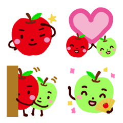 なかよし赤青りんごの日常絵文字