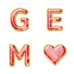 金框寶石字母表情貼 008