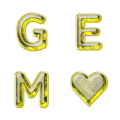 Gold Framed Gemstone Letters 010