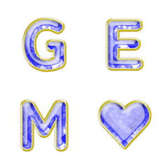 Emoji Huruf Permata Emas 012