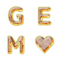 Gold Framed Gemstone Letters 016