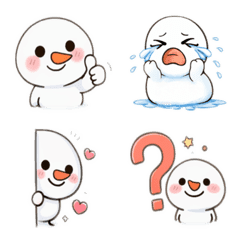 每天都能用的白色雪人日常貼圖