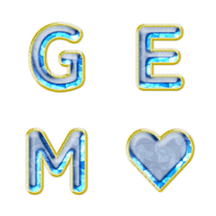 Gold Framed Gemstone Letters 017