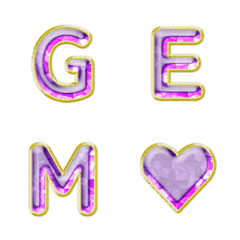 อีโมจิตัวอักษรพลอยขอบทอง 018