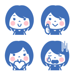 Girl's Simple Emoji Blue ver