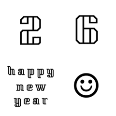 number happy new year E moji