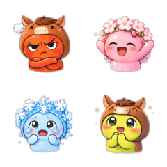 一年四季都能使用的季節頭飾情緒表情丸子