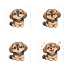 Cute Morkie emoji set