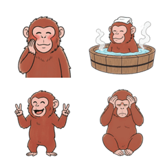 可愛的日本猴子表情符號