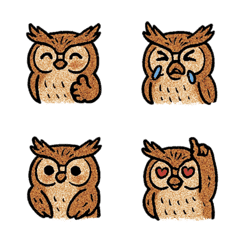 สวนสัตว์นกฮูกน่ารักสำนวนประจำวัน(สีดำ)