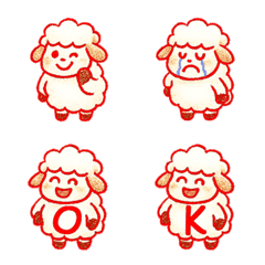 動物園のかわいい羊+26英語（赤）