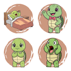 慢慢龜的可愛生活表情 (棕色)