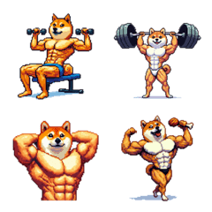 Pixel art macho fat shiba dog 2
