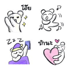 隨心所欲畫的小熊表情包（泰語）
