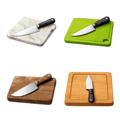 砧板與刀具 3D