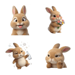 อีโมจิกระต่ายตัวจิ๋ว