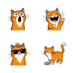 Expressive Orange Cat: Daily Life Fun