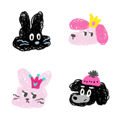 Fuzzy Friends: Black & Pink