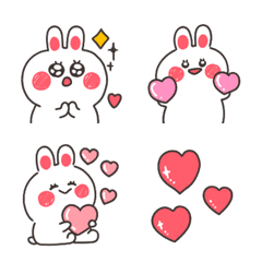 滿滿愛心的兔子表情