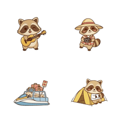 Cute Raccoon Emoji Stickers1