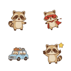 Cute Raccoon Emoji Stickers