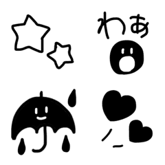 simple black white monotone smily emoji