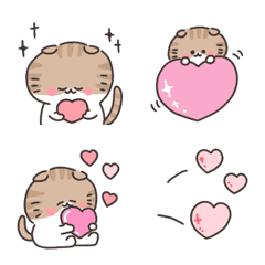 Heart-Filled Floppy-Eared Cat Emojis